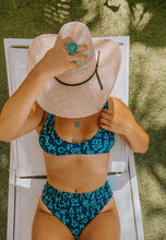 Load image into Gallery viewer, Turquoise &quot;Branded&quot; Bikini

