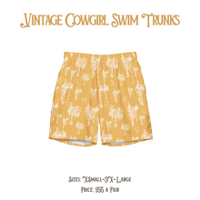 Load image into Gallery viewer, "Vintage Western" Men's Swim Trunks