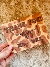 Load image into Gallery viewer, "Mr. and Mrs. Longhorn" Thank You Cards