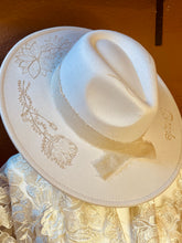 Load image into Gallery viewer, Floral Bridal Hat-Synthetic