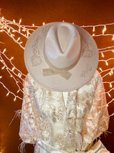 Load image into Gallery viewer, Floral Bridal Hat-Synthetic