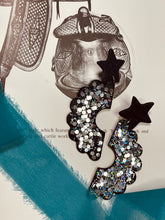 Load image into Gallery viewer, Black Disco Clay Earrings
