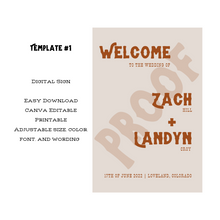 Load image into Gallery viewer, Welcome to the Wedding Sign-DIGITAL DOWNLOAD
