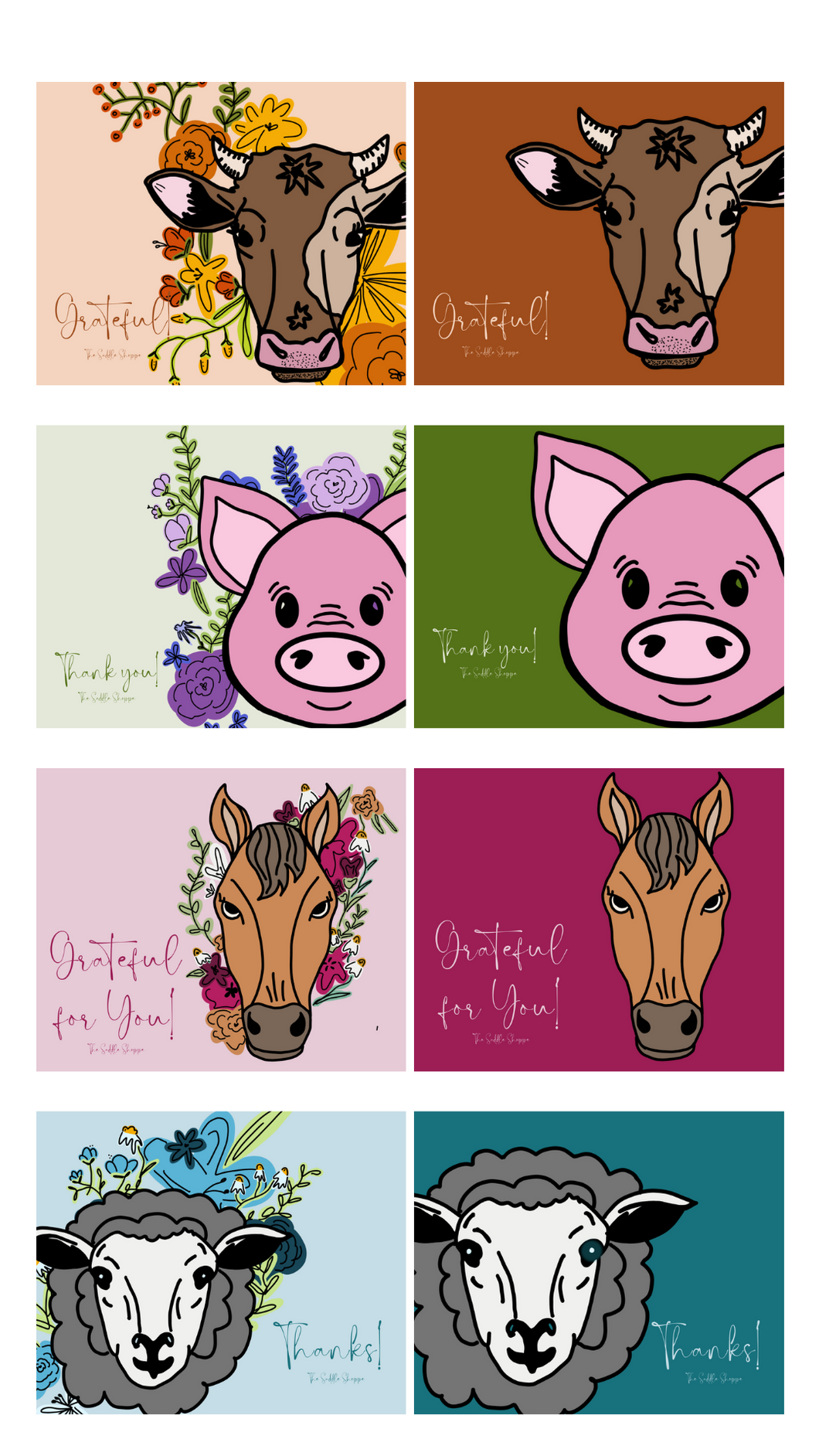 Farm Animal Baby Thank You Cards-DIGITAL DOWNLOAD
