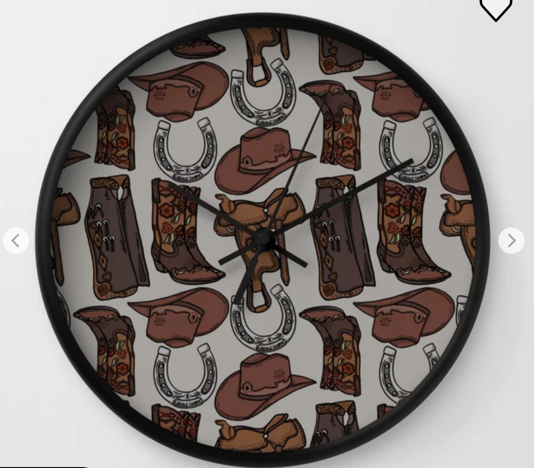 Cowgirl Lover Print Design Wall Clock