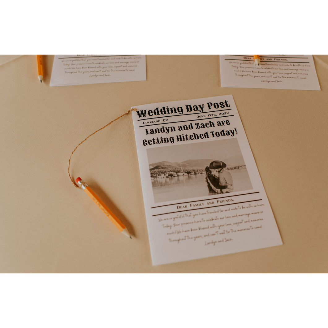 The Wedding Day Post-Custom Wedding Guest Newsletters