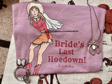 Load image into Gallery viewer, &quot;Bride&#39;s Last Hoedown-White” Western Bachelorette Tshirt-SALE
