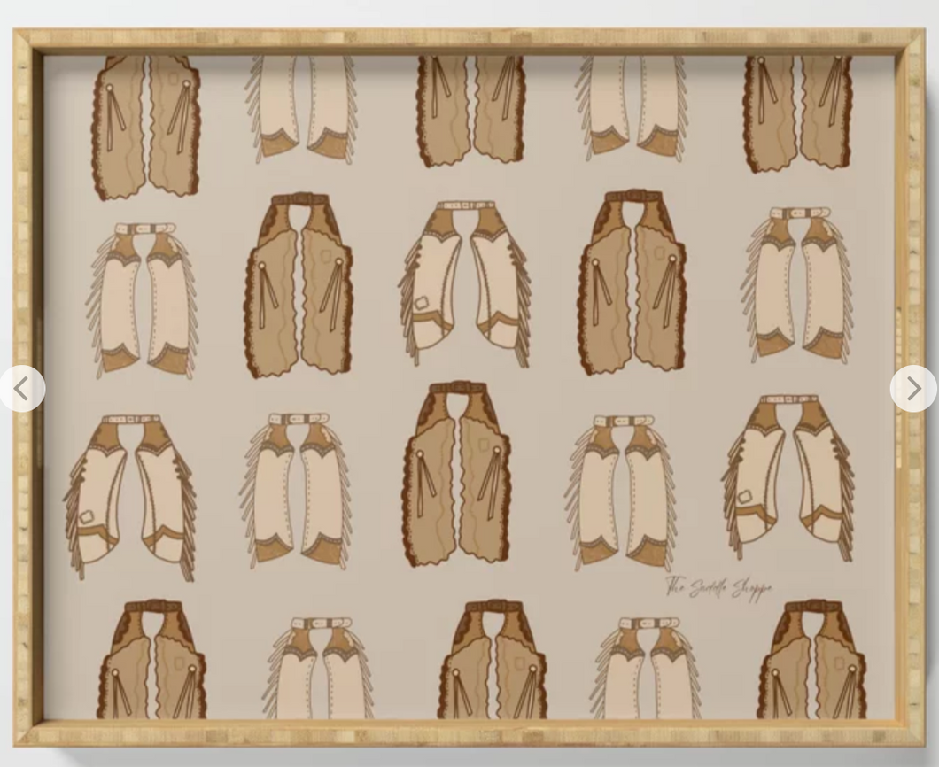 Western Chap Design Serving Tray